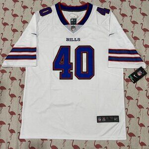 Buffalo Bills Nike White Jersey #40 Miller